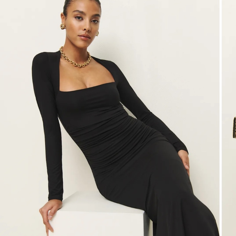 Reformation Laurel Knit Dress Black - Size XS